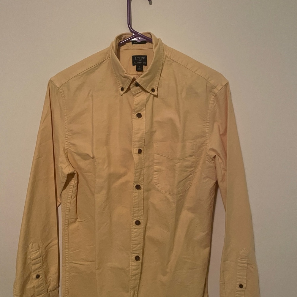 J Crew Yellow Garment Dyed Button Down